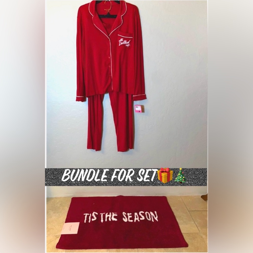 🎉HP🎉New! Kate Spade Red “All Dolled Up” Pajama Pant 2pc Set XL🌹Last one! - Picture 11 of 12